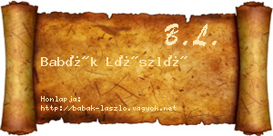 Babák László névjegykártya