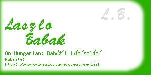 laszlo babak business card